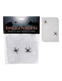 GÉNÉRIQUE - Toile d'araignée halloween avec 2 araignées 50x40cm