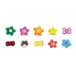 GRAINE CRÉATIVE - 10 mini canes pâte polymère à trancher 5 x 0,5 cm - n艙uds & étoiles