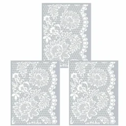 GRAINE CRÉATIVE - 3 pochoirs pâte polymère dentelle 11,4 x 15,3 cm