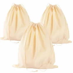 GRAINE CRÉATIVE - 3 sacs pochon en coton à décorer 24 x 29 cm