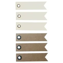 GRAINE CRÉATIVE - 20 étiquettes blanches + 20 étiquettes kraft fanion