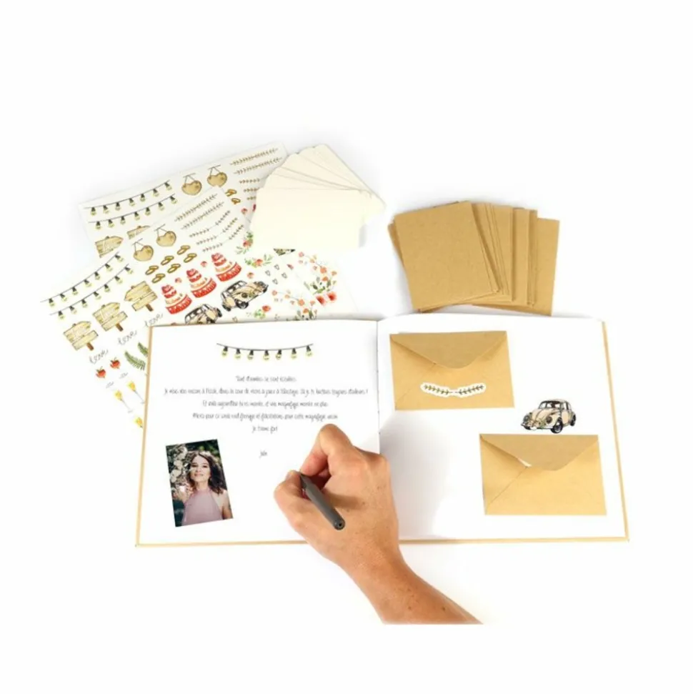 GRAINE CRÉATIVE - Coffret papeterie livre d'or de mariage
