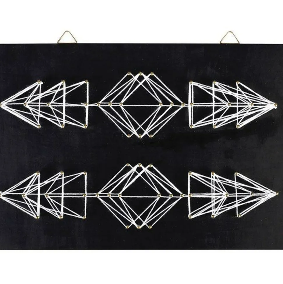 GRAINE CRÉATIVE - Coffret string art - tableau noir flèches déco art filaire 30 x 22 cm