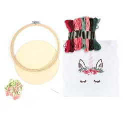 GRAINE CRÉATIVE - Kit tambour à broder en bois - licorne