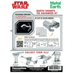 GRAINE CRÉATIVE - Maquette 3d en métal star wars - darth vader's tie fighter