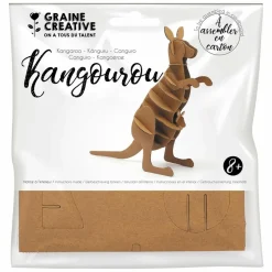 GRAINE CRÉATIVE - Maquette kangourou 3d en carton à monter soi-même