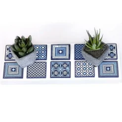 GRAINE CRÉATIVE - Pochoir pâte polymère carreaux de ciment 11,4 x 15,3 cm