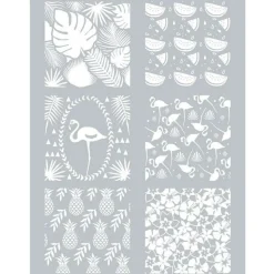 GRAINE CRÉATIVE - Pochoir pâte polymère tropical 11,4 x 15,3 cm