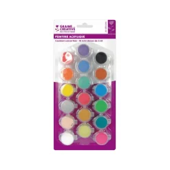GRAINE CREATIVE - 18 minidoses peinture acrylique 3ml