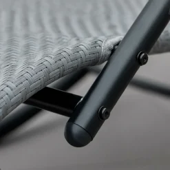 GUTENT - Chaise longue à bascule rocking chair ergonomique avec tétière amovible accoudoirs et repose-pieds revêtement texitlène