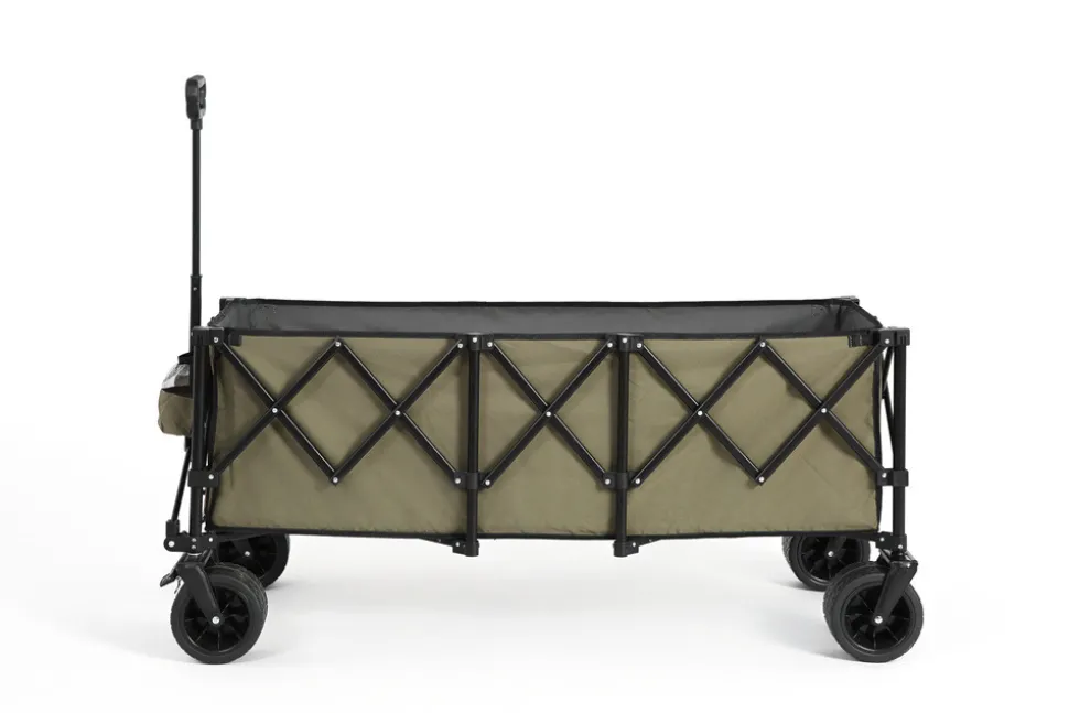 GUTENT - Chariot extensible pliable 100kg, roues tout-terrain, 300l, vert armée