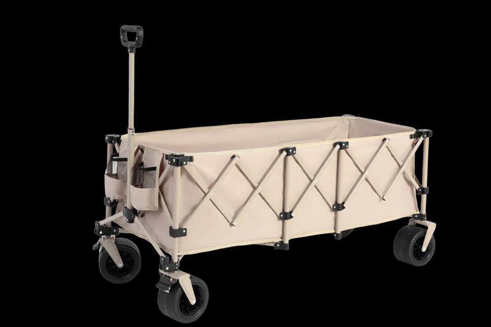 GUTENT - Chariot extensible pliable 100kg, roues tout-terrain, 300l, beige
