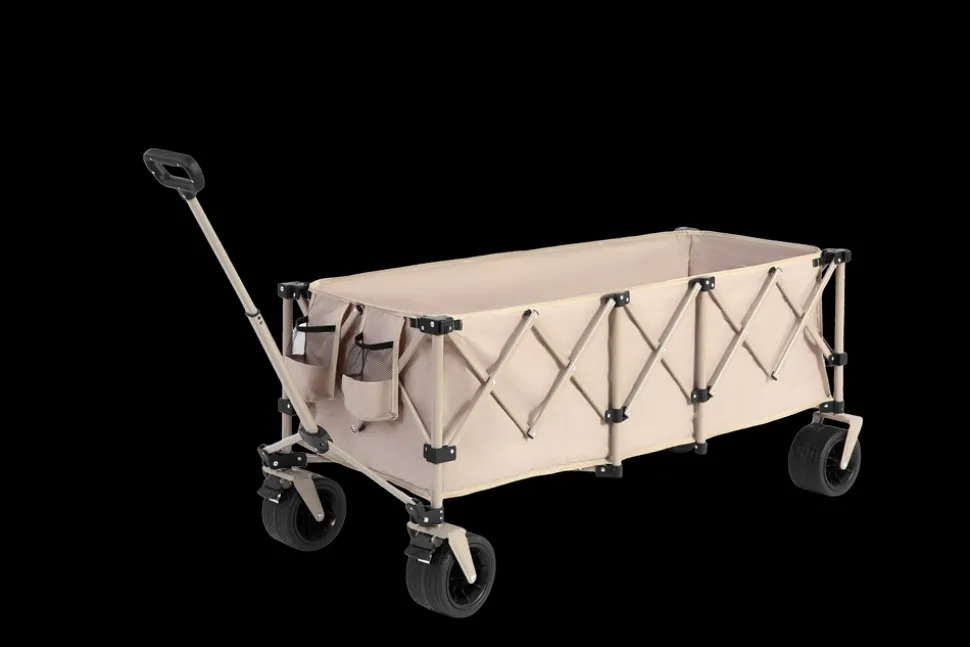 GUTENT - Chariot extensible pliable 100kg, roues tout-terrain, 300l, beige
