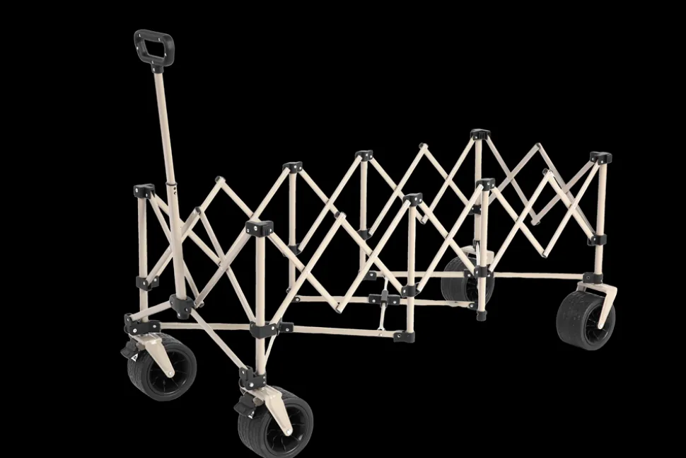 GUTENT - Chariot extensible pliable 100kg, roues tout-terrain, 300l, beige