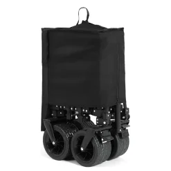 GUTENT - Chariot extensible pliable 100kg, roues tout-terrain, 300l, noir