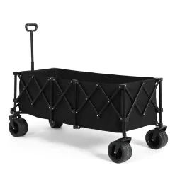 GUTENT - Chariot extensible pliable 100kg, roues tout-terrain, 300l, noir