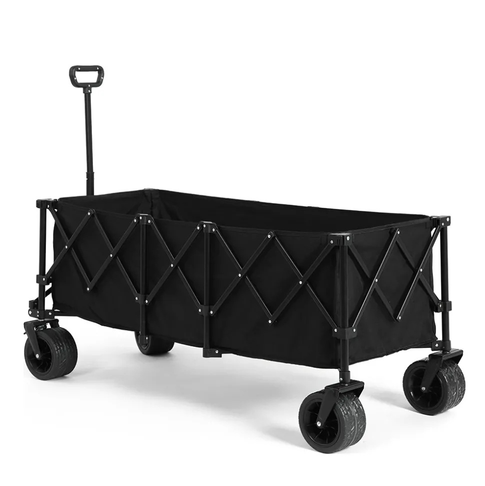 GUTENT - Chariot extensible pliable 100kg, roues tout-terrain, 300l, noir
