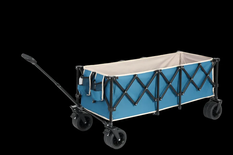 GUTENT - Chariot extensible pliable 100kg, roues tout-terrain, 300l, bleu