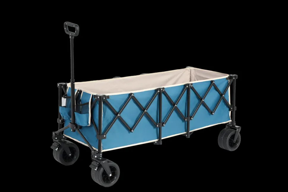 GUTENT - Chariot extensible pliable 100kg, roues tout-terrain, 300l, bleu
