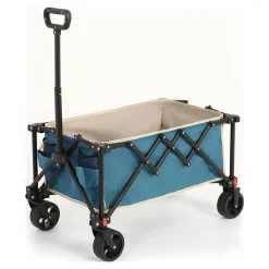 GUTENT - Chariot pliable jardin, roues tout-terrain, poignée réglable, bleu