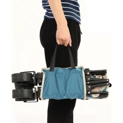 GUTENT - Chariot pliable jardin, roues tout-terrain, poignée réglable, bleu