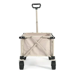 GUTENT - Chariot pliable jardin, roues tout-terrain, poignée réglable, beige