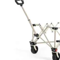 GUTENT - Chariot pliable jardin, roues tout-terrain, poignée réglable, beige