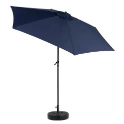 GUTENT - Parasol à manivelle,grand parapluie double face pour l'extérieur,bleu marine