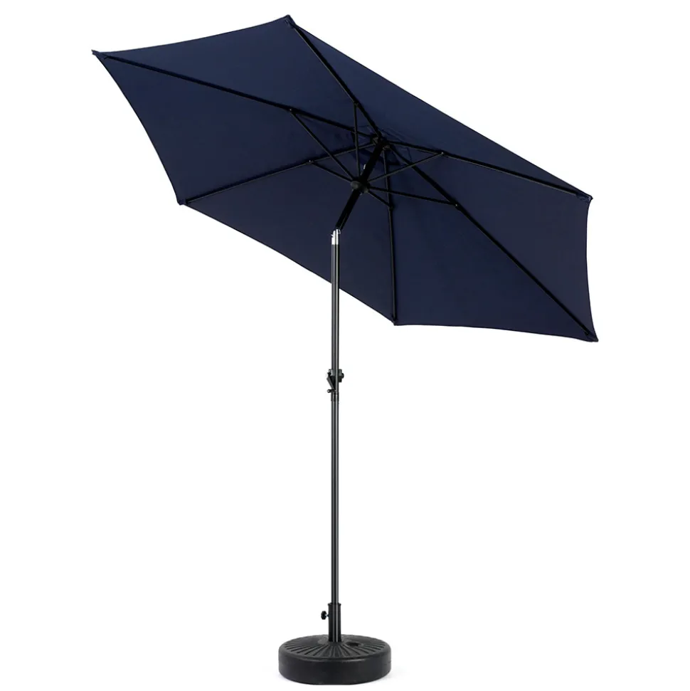 GUTENT - Parasol à manivelle,grand parapluie double face pour l'extérieur,bleu marine