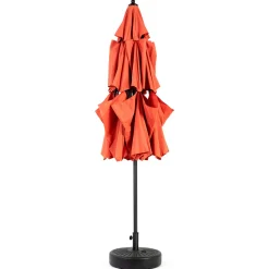 GUTENT - Parasol à manivelle,parasol extérieur double face rectangulaire grand,orange