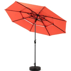 GUTENT - Parasol à manivelle,parasol extérieur double face rectangulaire grand,orange