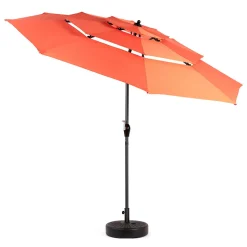 GUTENT - Parasol à manivelle,parasol extérieur double face rectangulaire grand,orange