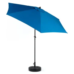 GUTENT - Parasol à manivelle,grand parapluie double face pour l'extérieur,bleu