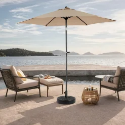 GUTENT - Parasol à manivelle,grand parapluie double face pour l'extérieur,kaki