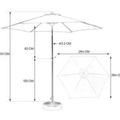 GUTENT - Parasol à manivelle,grand parapluie double face pour l'extérieur,kaki