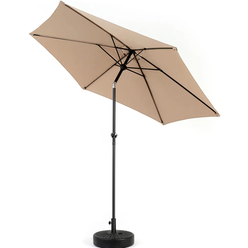 GUTENT - Parasol à manivelle,grand parapluie double face pour l'extérieur,kaki