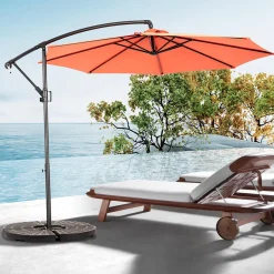GUTENT - Parasol à manivelle,parasol extérieur double face rectangulaire grand,orange