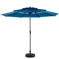 GUTENT - Parasol à manivelle,parasol extérieur double face rectangulaire grand,bleu