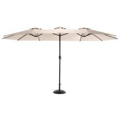 GUTENT - Parasol double face rectangulaire grand avec manivelle,kaki
