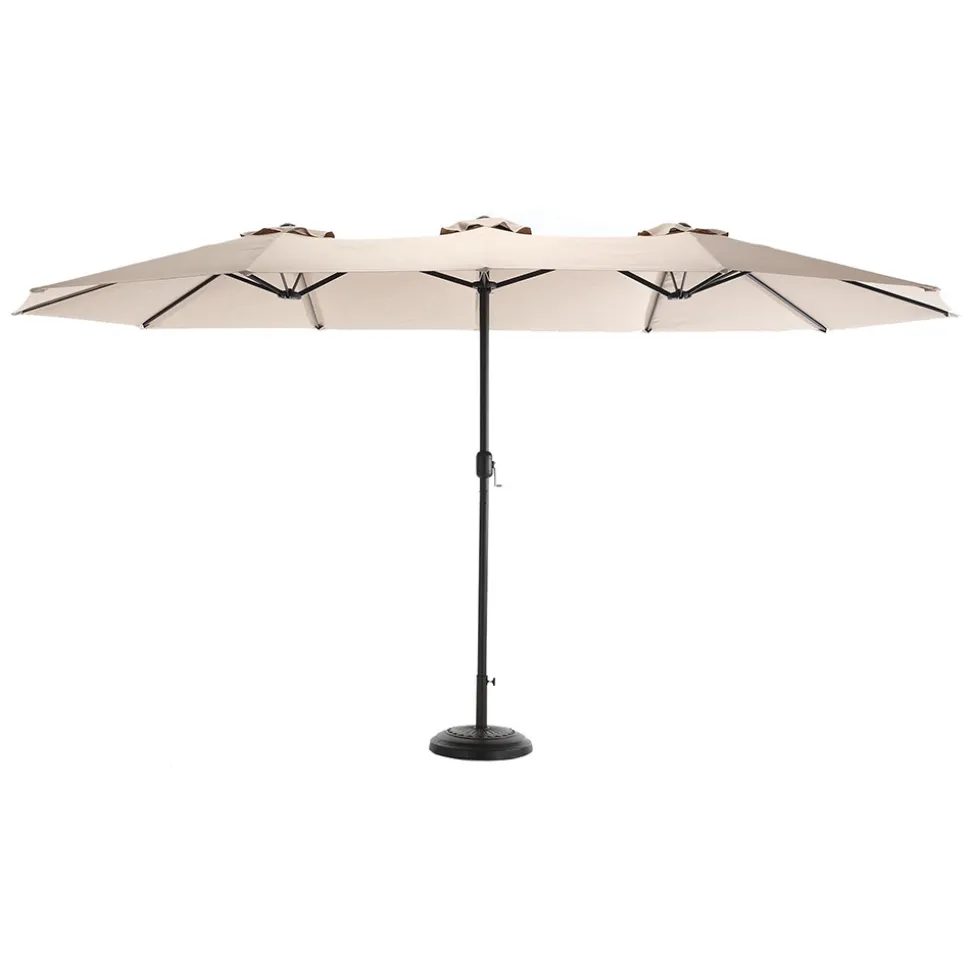 GUTENT - Parasol double face rectangulaire grand avec manivelle,kaki