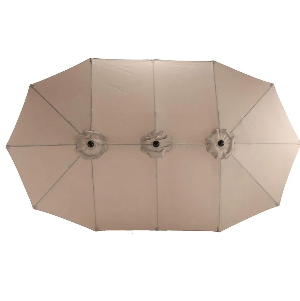 GUTENT - Parasol double face rectangulaire grand avec manivelle,kaki