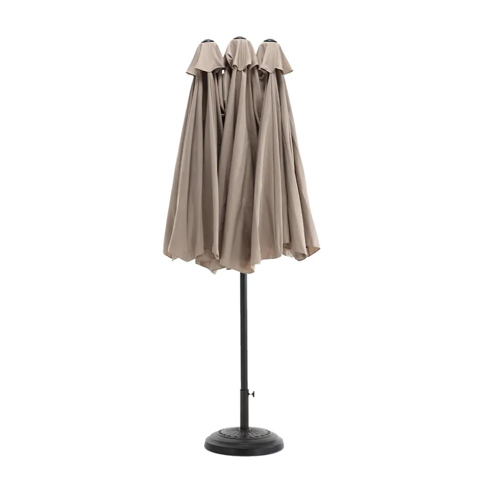 GUTENT - Parasol double face rectangulaire grand avec manivelle,kaki