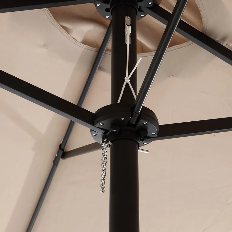 GUTENT - Parasol double face rectangulaire grand avec manivelle,kaki