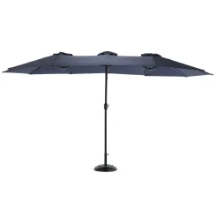 GUTENT - Parasol double face rectangulaire grand avec manivelle,bleu marine
