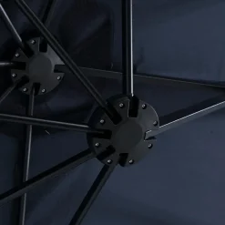GUTENT - Parasol double face rectangulaire grand avec manivelle,bleu marine