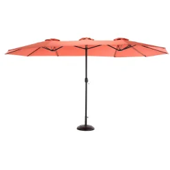 GUTENT - Parasol double face rectangulaire grand avec manivelle,orange