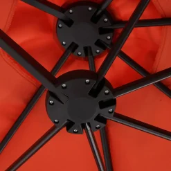 GUTENT - Parasol double face rectangulaire grand avec manivelle,orange