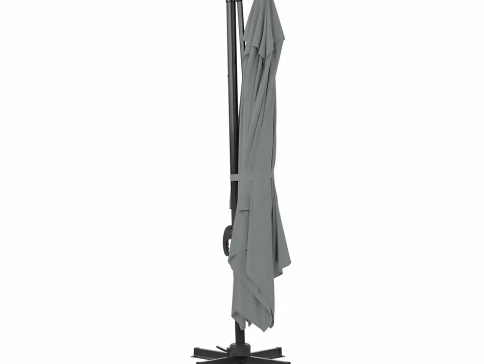 HABITAT ET JARDIN - Parasol jardin déporté en aluminium "sky 4" - 3 x 4 m - gris - avec housse