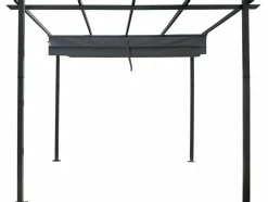 HABITAT ET JARDIN - Pergola en aluminium avec toit rétractable - 3 x 3 m - gris