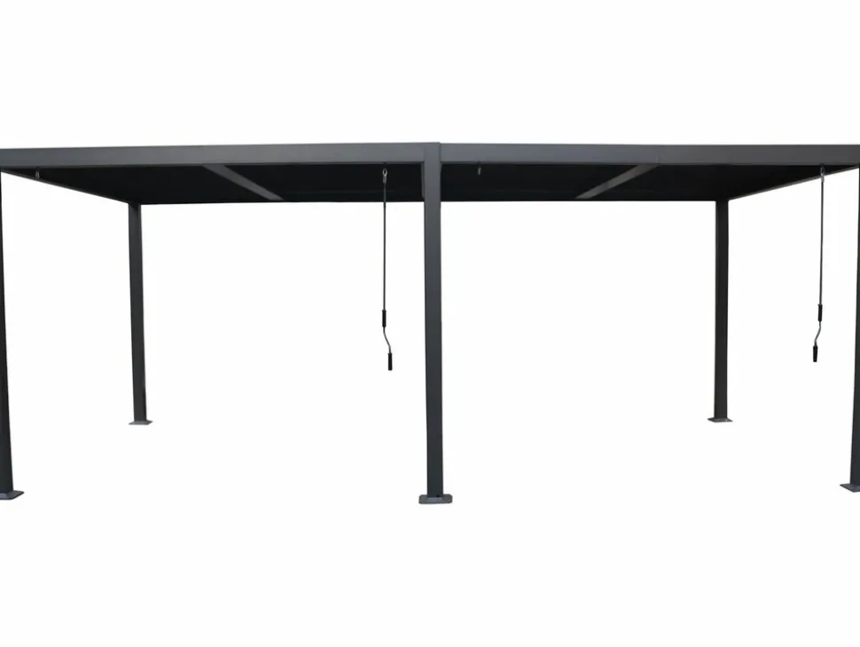 HABITAT ET JARDIN - Pergola bioclimatique "windsor" en aluminium - 3 x 6 m - gris